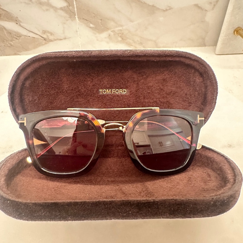 Tom Ford Brown and Gold Sunglasses